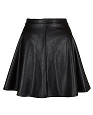Black Leather Look Skirt